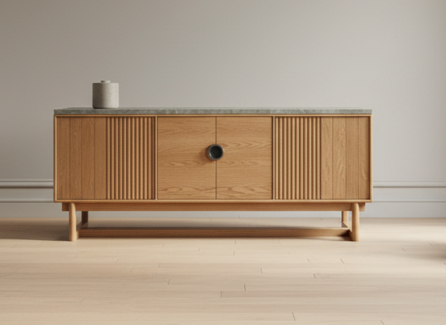 Mini bespoke wooden sideboard – luxury furniture for premium interiors – Chris Cimer – UK, Poland, Europe